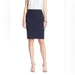 NEW! Banana Republic Swiss Dot Pencil Skirt Navy Blue Sz 2
